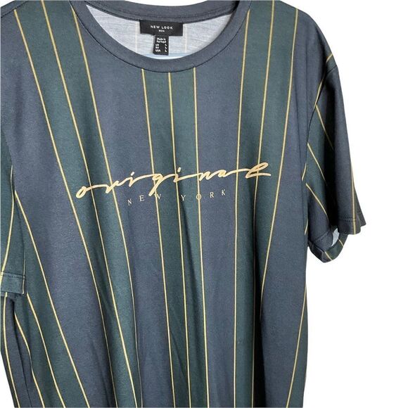 NEW Look Men Short Sleeve Tee Shirt Original New York  Dark Green Size L - Picture 2 of 13